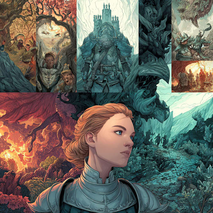 illustrate fantasy comic artworks