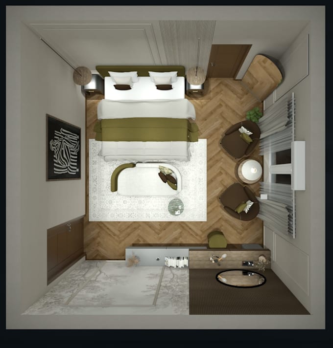 design your bedroom with 2d layout and 3d views