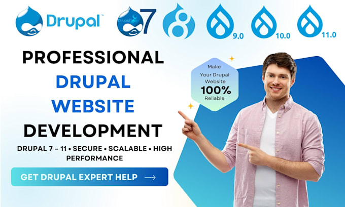 develop drupal design your drupal website, fix issues updates and migration