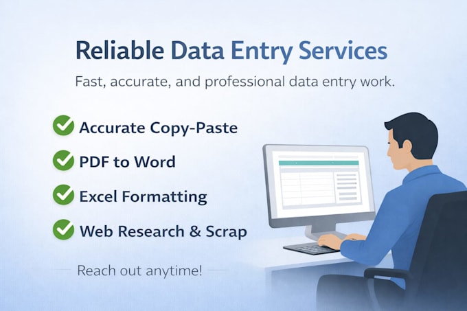 do fast error free data entry and web research