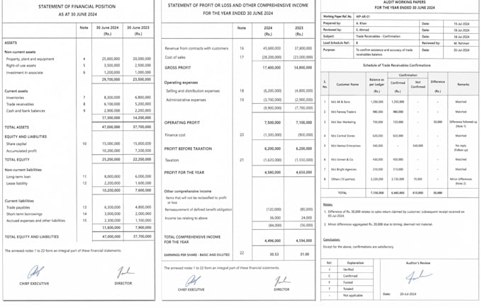 prepare accurate financial statements bookkeeping and audit working papers