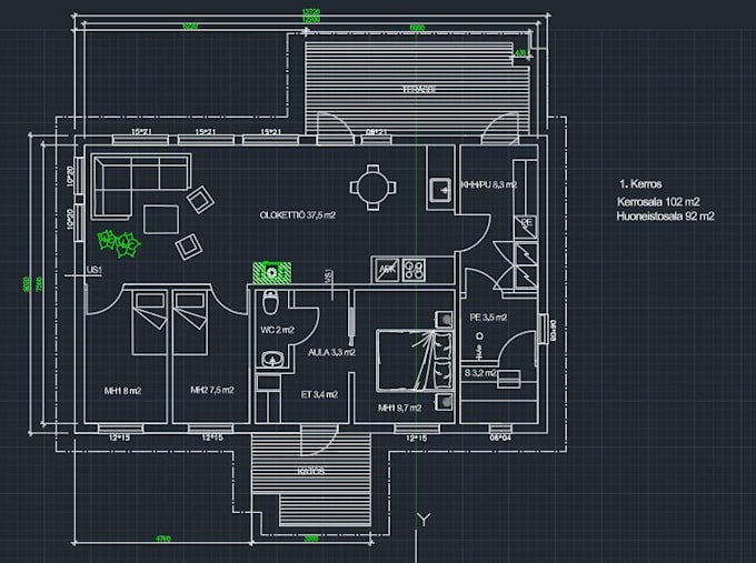 draw 2d floor plan in autocad
