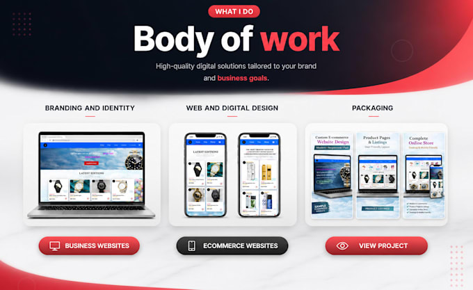 develop a custom website with modern design