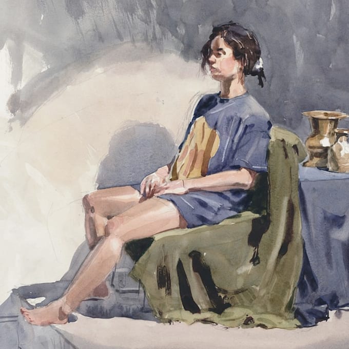draw a watercolor portrait