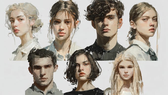 hand draw realistic people portraits