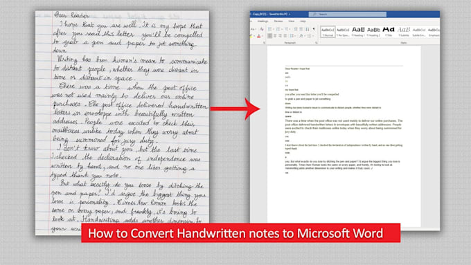 convert your handwritten notes into editable word or PDF