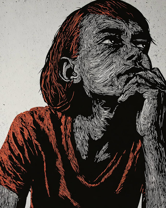 create unique hand carved linocut illustrations