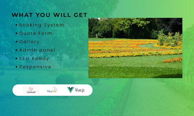 build  landscaping website with a custom admin panel