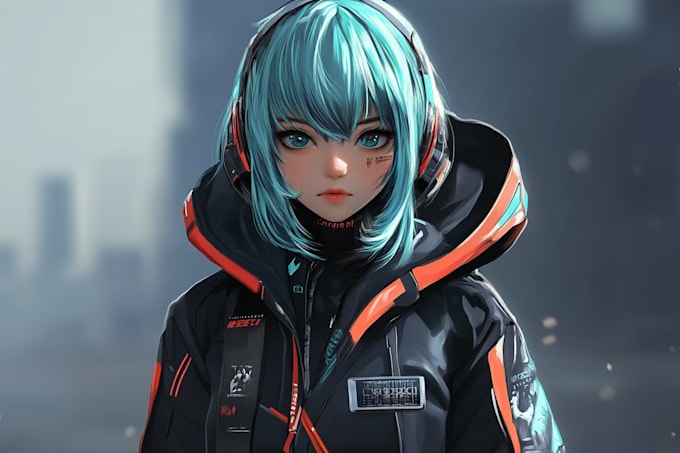 draw superhero cyberpunk character