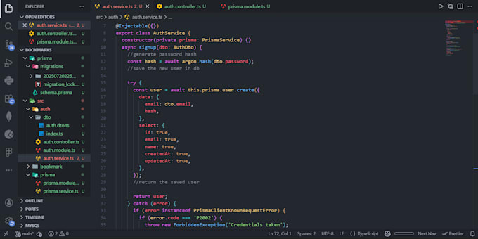 build backend apis with database integration using nodejs