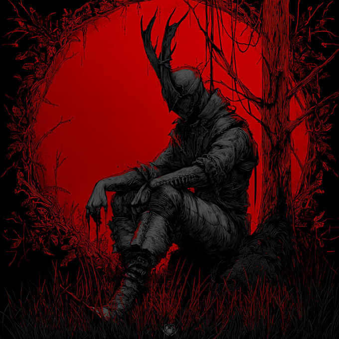 draw bloody horror illustration