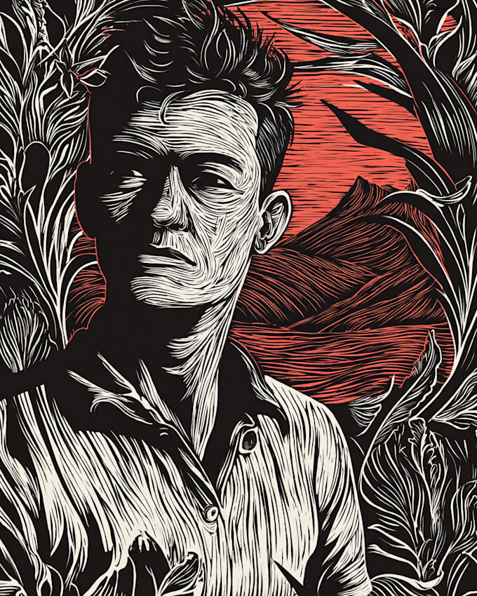 create a unique hand carved linocut illustration for you