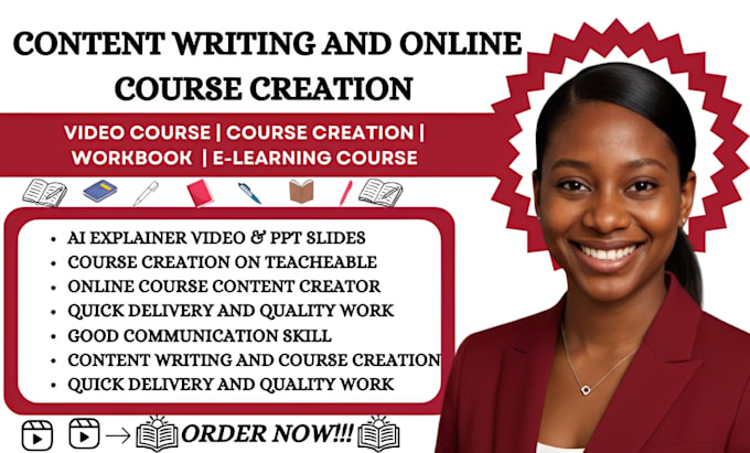 create online course content, video course, elearning video and course creation