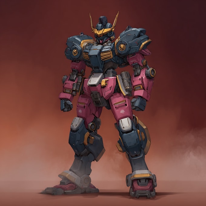 draw amazing character mecha robot illustration