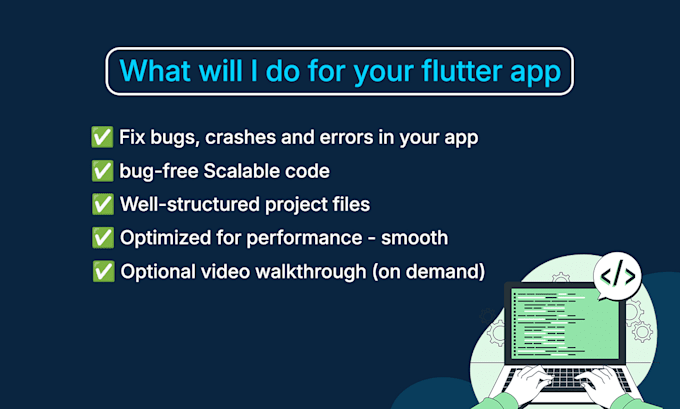 do flutter bug fix and fix errors and crashes in your flutter app