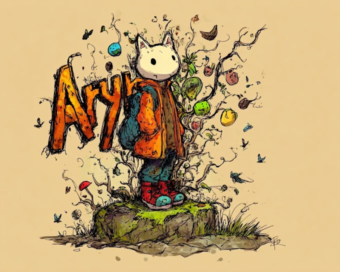 design doodle art, doodle illustration, cartoon character