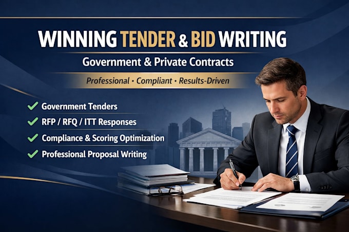 write a winning tender, bid, or proposal for government and private contracts