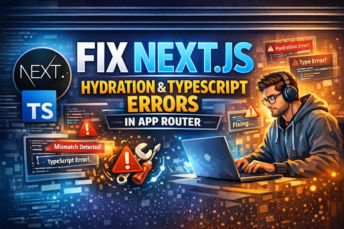 fix nextjs hydration and typescript errors in app router