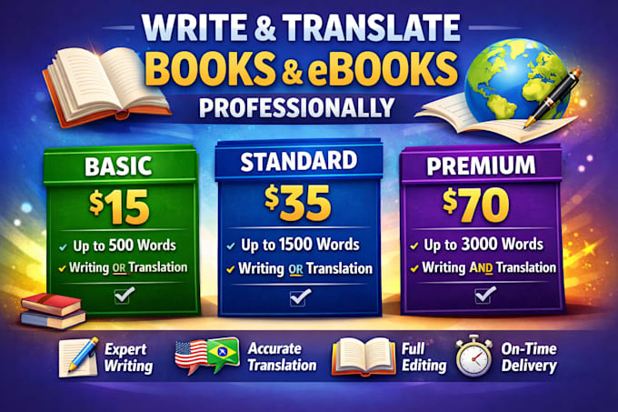 write and translate books e ebooks professionally