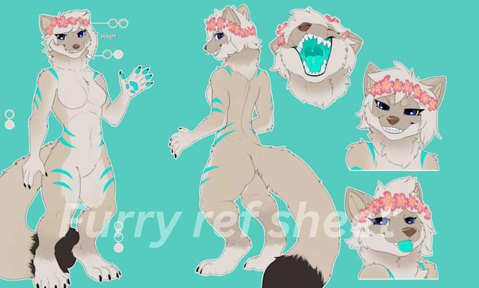 draw custom furry ref sheet detailed furry reference sheet reference sheet