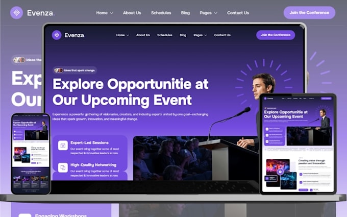 create event management website, conference, life coaching consulting website