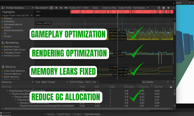 optimize your unity game performance and reduce lag