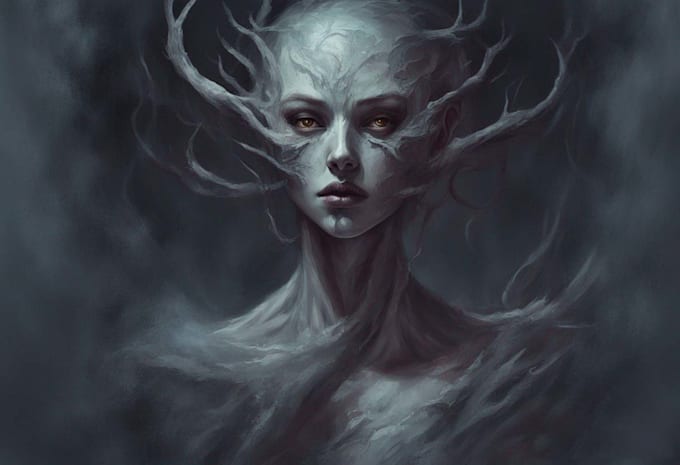 draw a horror and fantasy horror character art