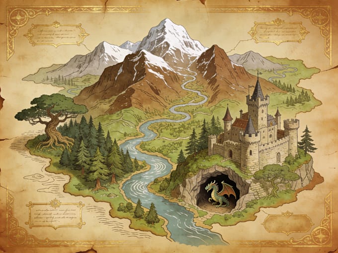 fantasy map illustration for map
