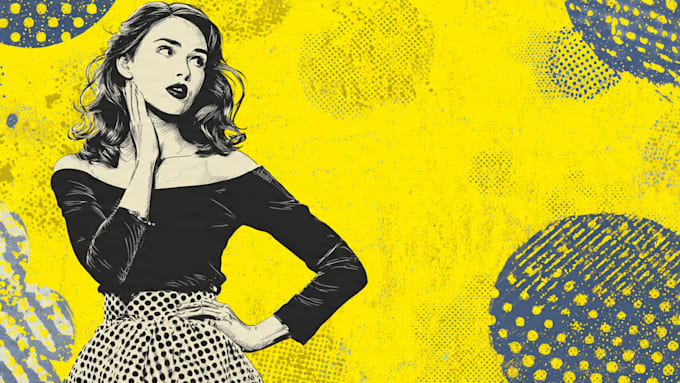 draw a retro pop art roy lichtenstein style