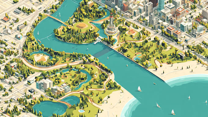 illustrate a creative vector map