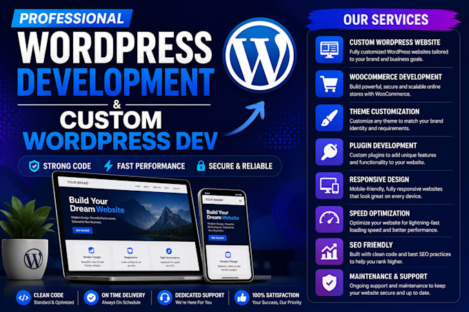 build custom wordpress design and PHP development