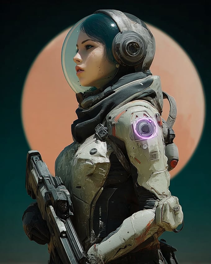 sci fi character illustration or sci fi character