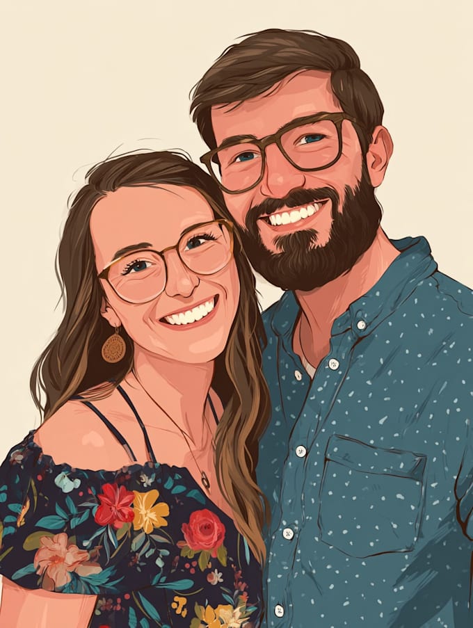 design couple portrait illustration