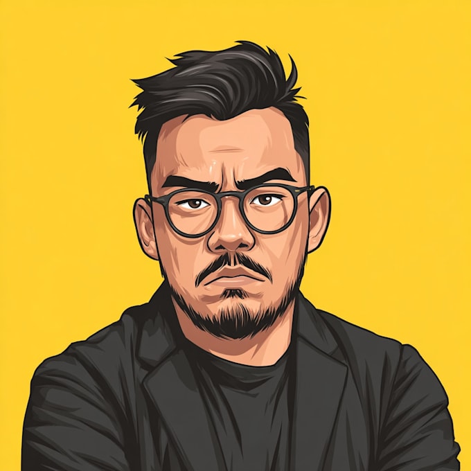draw cartoon vector portrait with your face