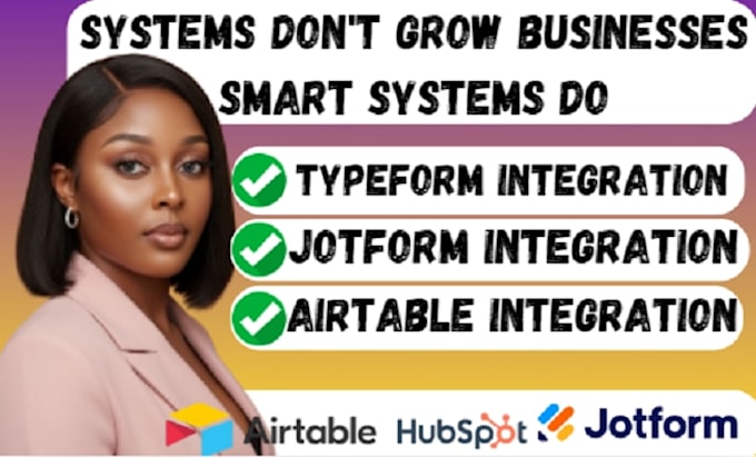 setup airtable crm, do automation and integrate  with typeform jotform hubspot