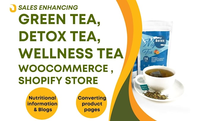 build modern green tea, detox tea, wellness tea woocommerce store
