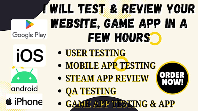 do website or app review, user testing and steam app review, ios, iphone, window