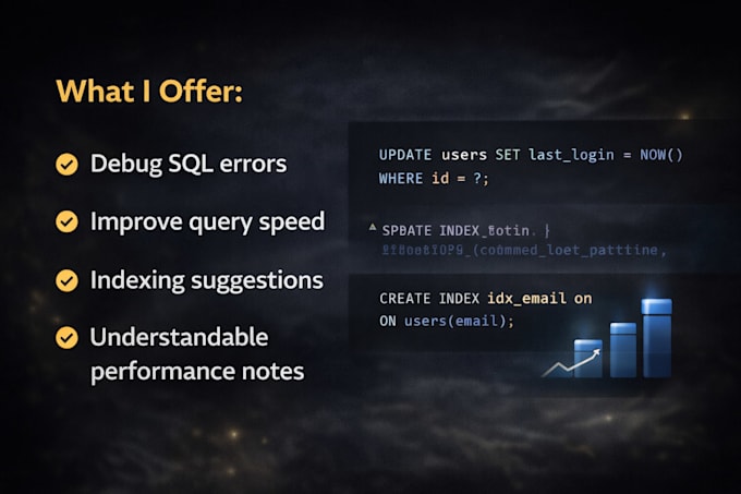 fix sql errors and improve query performance