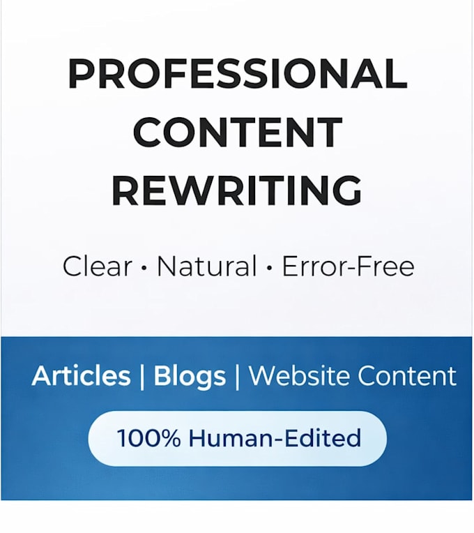 rewrite and edit articles for clarity and readability