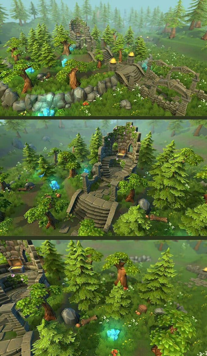 design 3d game environments for unity and unreal  engine