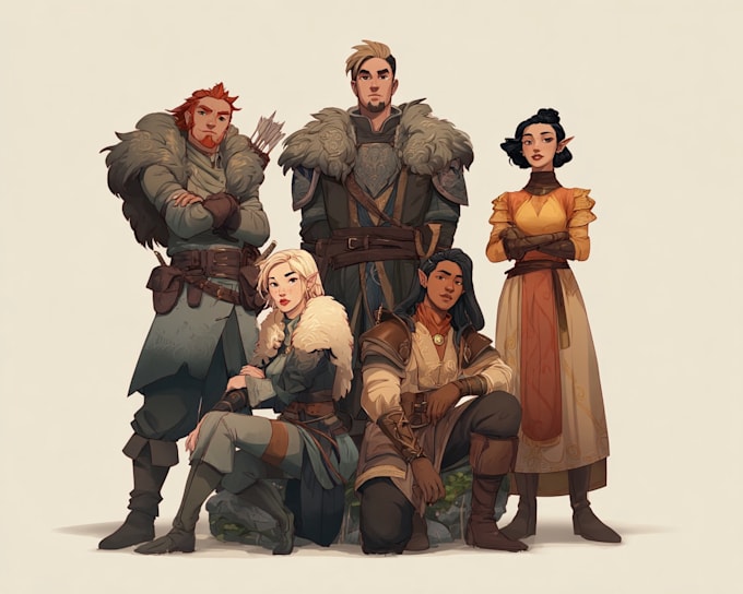 draw custom dnd party characters for dnd and pathfinder