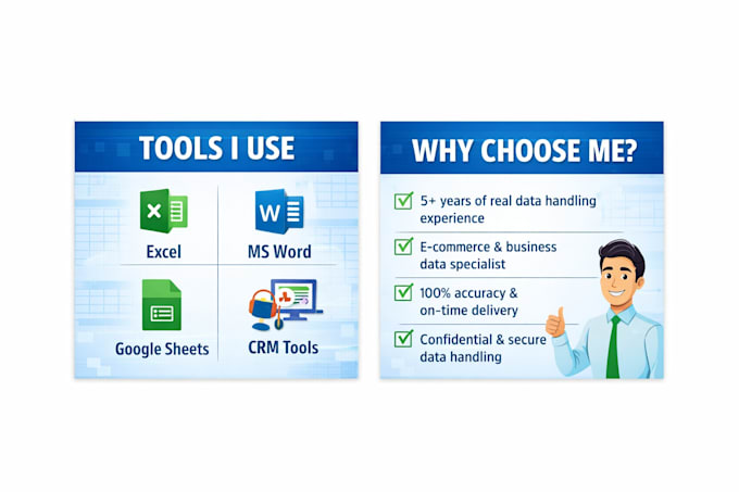 do accurate data entry, web research and excel data cleaning