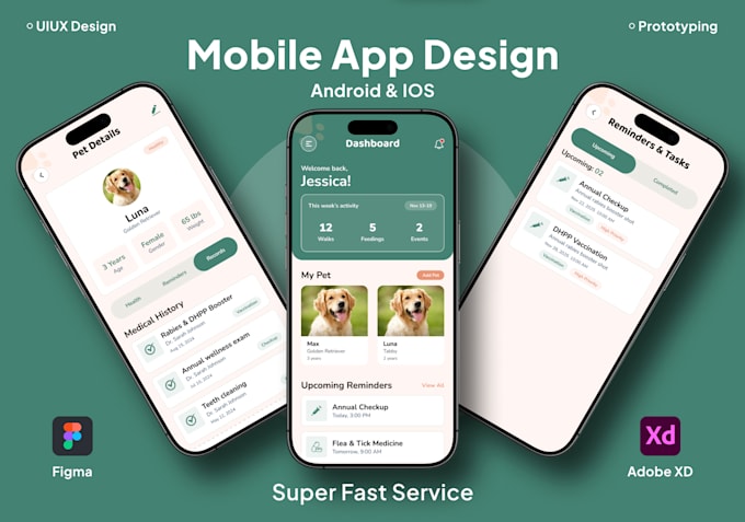 do mvp mobile app UI UX design with figma prototype