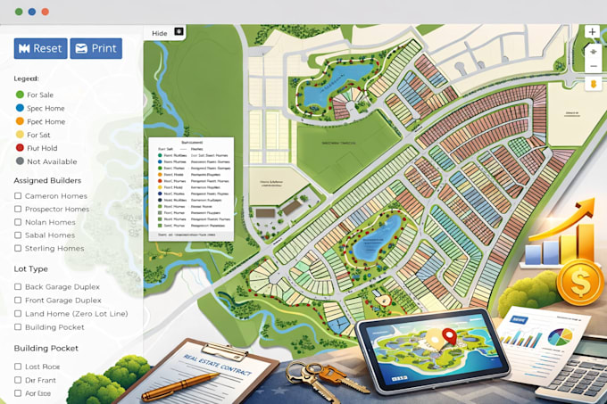 design eye catching vector maps for real estate marketing