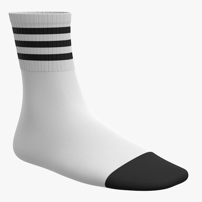 create realistic 3d socks designs for product visualization