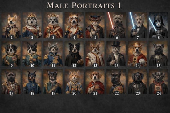 create a royal pet portrait from your photo