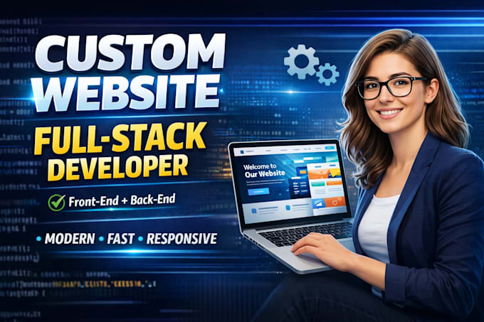 do custom website development as full stack developer, front end developer