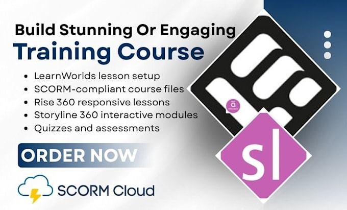 develop training online course content on learnworlds scorm rise articulate 360