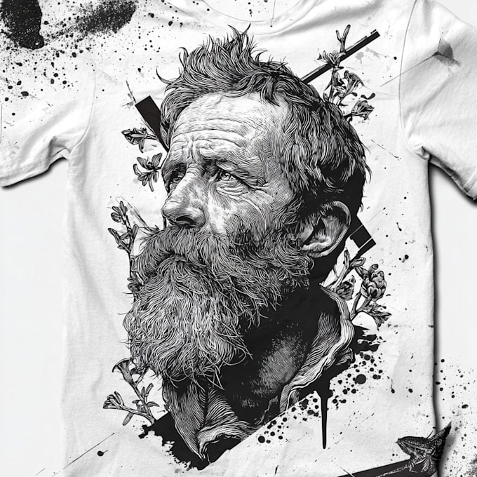create hand carved linocut style illustrations for prints