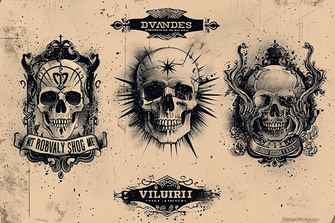 create vintage lettering and tattoo logo design
